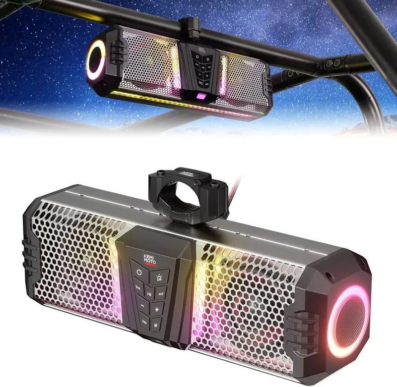 Kemimoto Midnight S40 16" Aluminum Rgb Silver Bluetooth Soundbar 1
