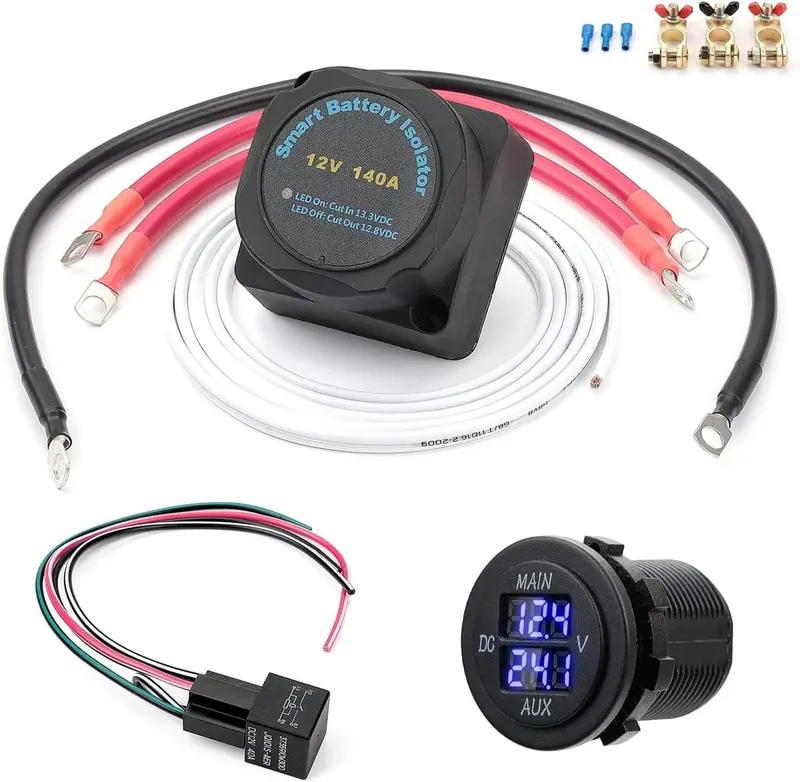 Kemimoto Polaris 12V 140Amp Utv/Atv Dual Battery Isolator Kit 1