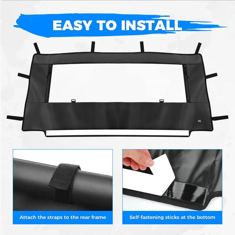 Kemimoto Polaris General 1000/Xp 1000 Pvc Soft Rear Windshield 2