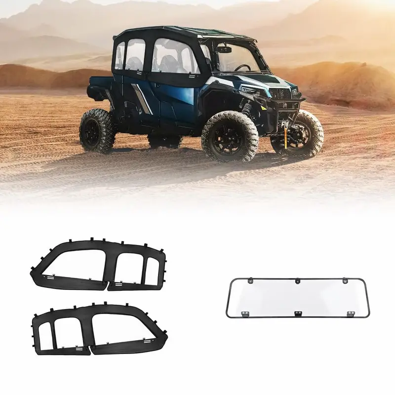 Kemimoto Polaris General Xp 4 1000 Soft Cab Enclosure & Rear Windshield 1