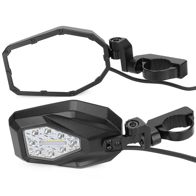 Kemimoto Polaris Mirrors With Led Turn Signal Lights 1
