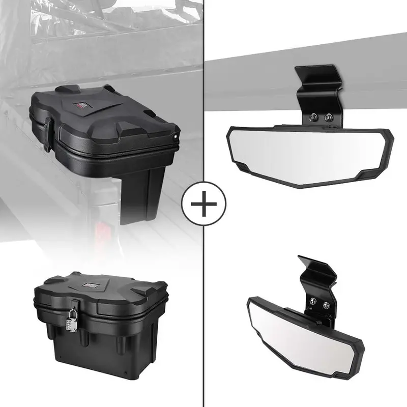 Kemimoto Polaris Ranger/ General Cargo Storage Device Tool Box & Rear View Mirror 1