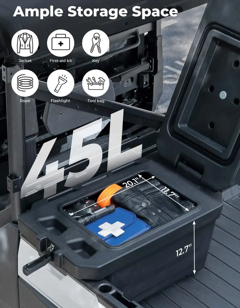 Kemimoto Polaris Ranger Xp 1000 45L Left Side Storage Cargo Box 2