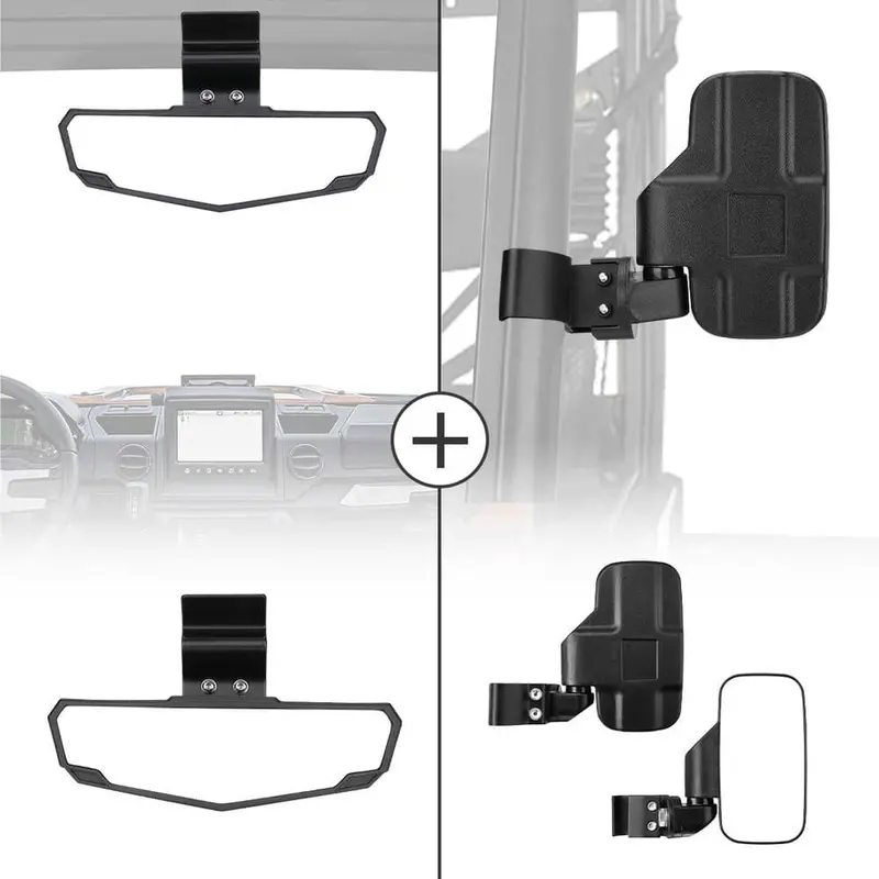 Kemimoto Polaris Ranger Xp 1000 Adjustable Side & Rear View Mirror 1