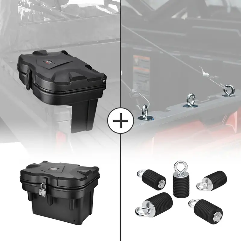 Kemimoto Polaris Ranger Xp 1000 Cargo Storage Device Tool Box & Tie Down Anchors 1