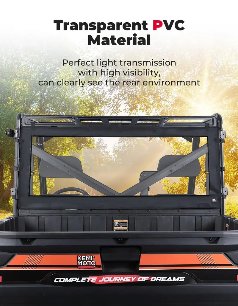 Kemimoto Polaris Ranger Xp 1000/Crew Waterproof Soft Rear Window 2