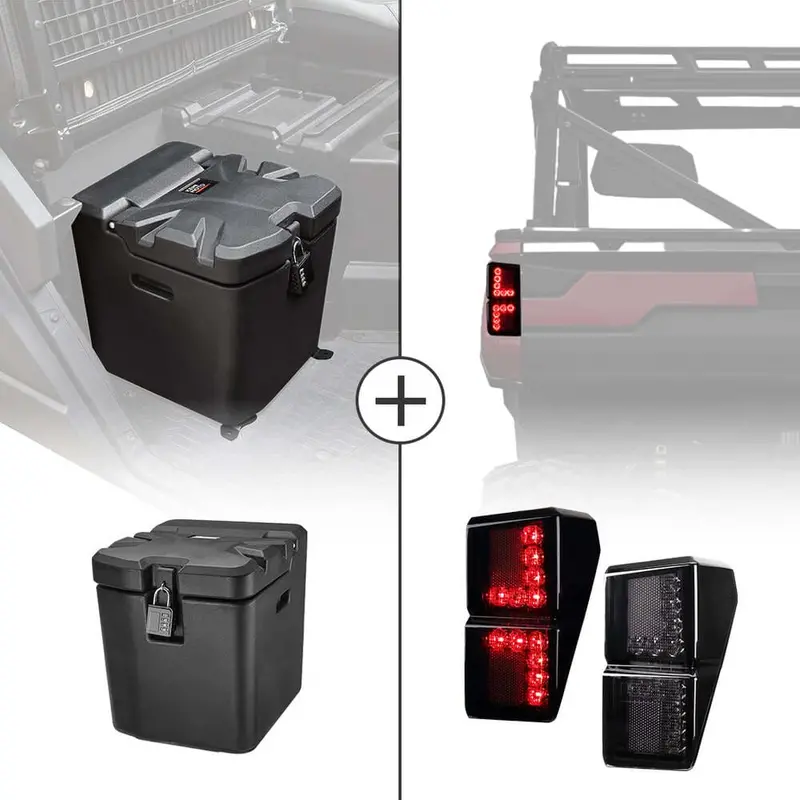 Kemimoto Polaris Ranger Xp 1000 Under Seat Storage Box & Tail Light 1