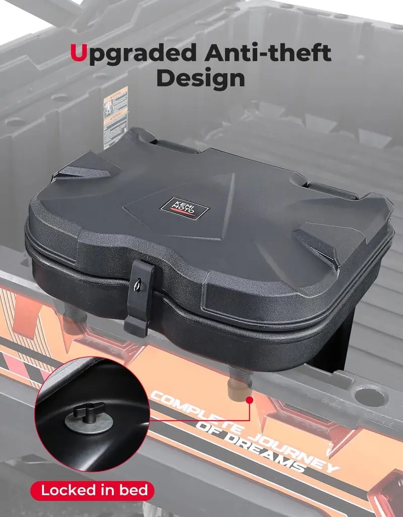 Kemimoto Polaris Ranger Xp 1000 Upgrade Anti-Theft Bed Storage Box 2