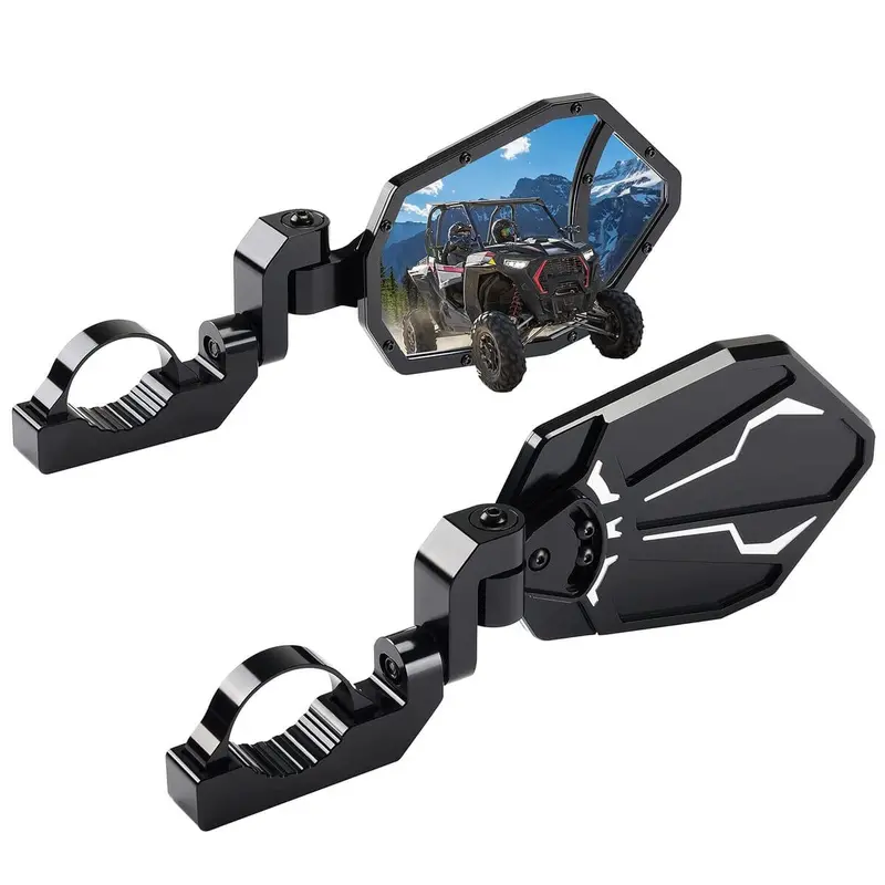 Kemimoto Polaris Rzr "1.6"-2" Roll Bar Utv Cnc Aluminum Side Mirrors 1