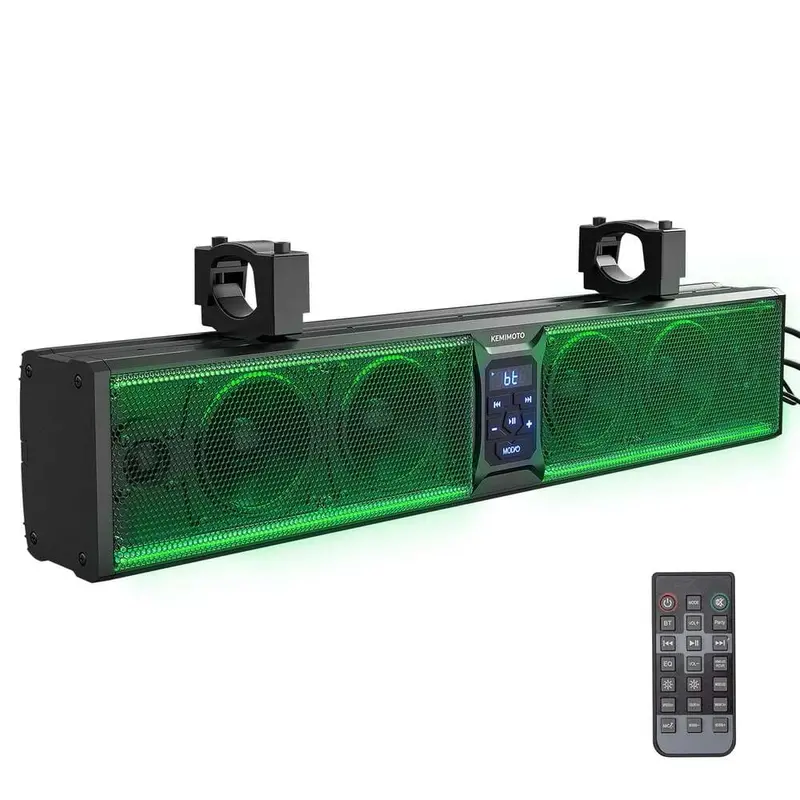 Kemimoto Polaris Rzr 1.75''-2.25'' Roll Bar 26'' 6 Speaker Rgb Universal Sound Bar 1