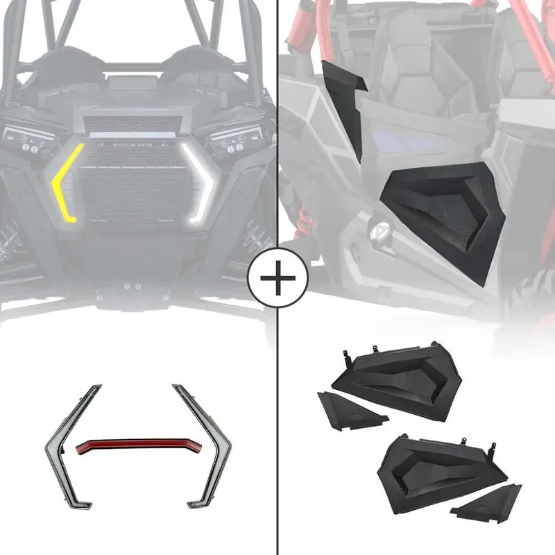 Kemimoto Polaris Rzr Front Led Street Legal Light & Lower Half Door 1