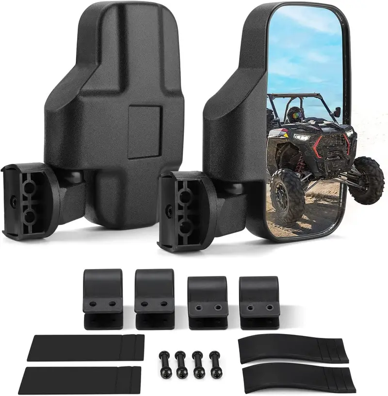 Kemimoto Polaris Rzr Pro R 360 Degree Adjustable Side Mirrors W/ 1.75" -2" Roll Bar - 1 Pair 1