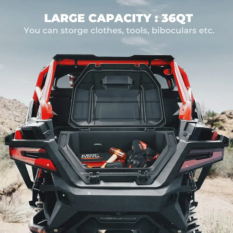 Kemimoto Polaris Rzr Pro R 36L Rear Cargo Box With Two Lockable Latches 2