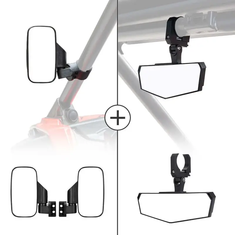 Kemimoto Polaris Rzr Pro R Utv 1.75"-2" Side Mirror & Race Convex Mirror 1