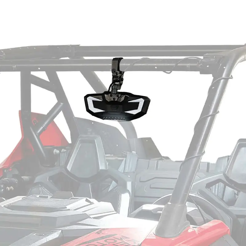 Kemimoto Polaris Rzr Pro Xp 1.65"-2" Roll Bar Rear View Mirror W/ Light Built-In Rechargeable Battery 1