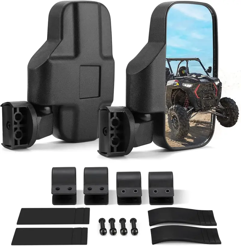 Kemimoto Polaris Rzr Utv "1.75"-2" Side View High Impact Convex Mirror 1