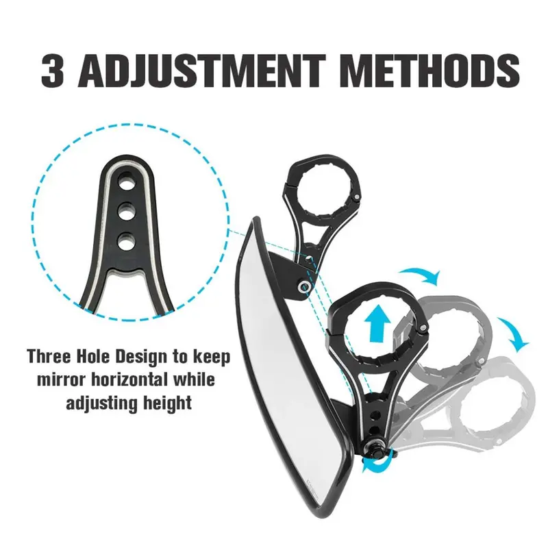 Kemimoto Polaris Rzr Utv Mirror W/ Shatterproof Tempered Glass & 1.75" Clamp Fit 2