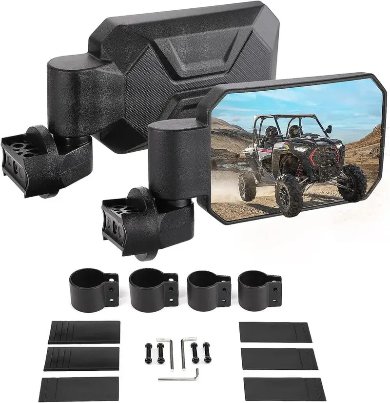 Kemimoto Polaris Rzr Utv Rear Side View Mirrors 1.6"/2" - 1 Pair 1