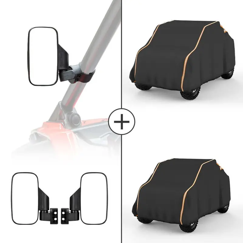 Kemimoto Polaris Rzr Utv Side View Mirror & Storage Cover 1