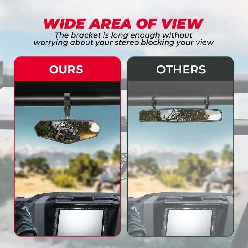 Kemimoto Polaris Rzr Xp 1000 1.6"-2" Roll Bar Cages Utv Rear View Mirror 2