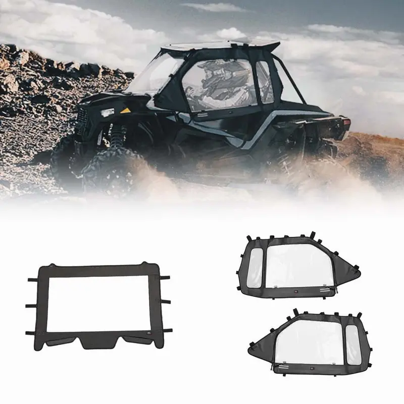 Kemimoto Polaris Rzr Xp 1000 Front Soft Clear Windshield & Soft Cab Enclosures 1