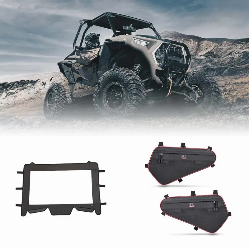 Kemimoto Polaris Rzr Xp 1000 Front Soft Windshield & Lower Door Storage Bag 1
