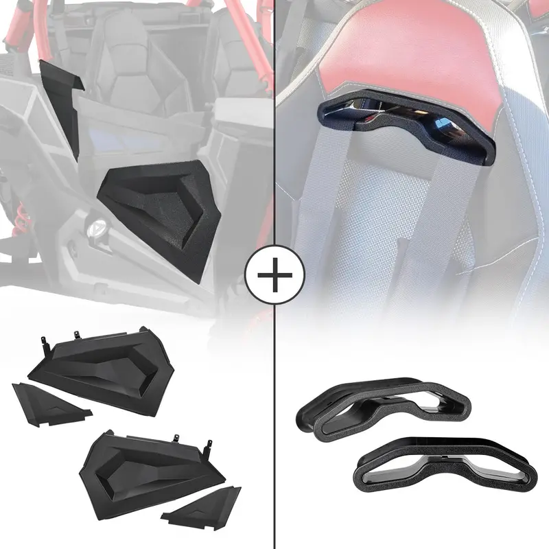 Kemimoto Polaris Rzr Xp 1000 Lower Half Door Inserts Panels & Harness Pass-Through Bezel 1