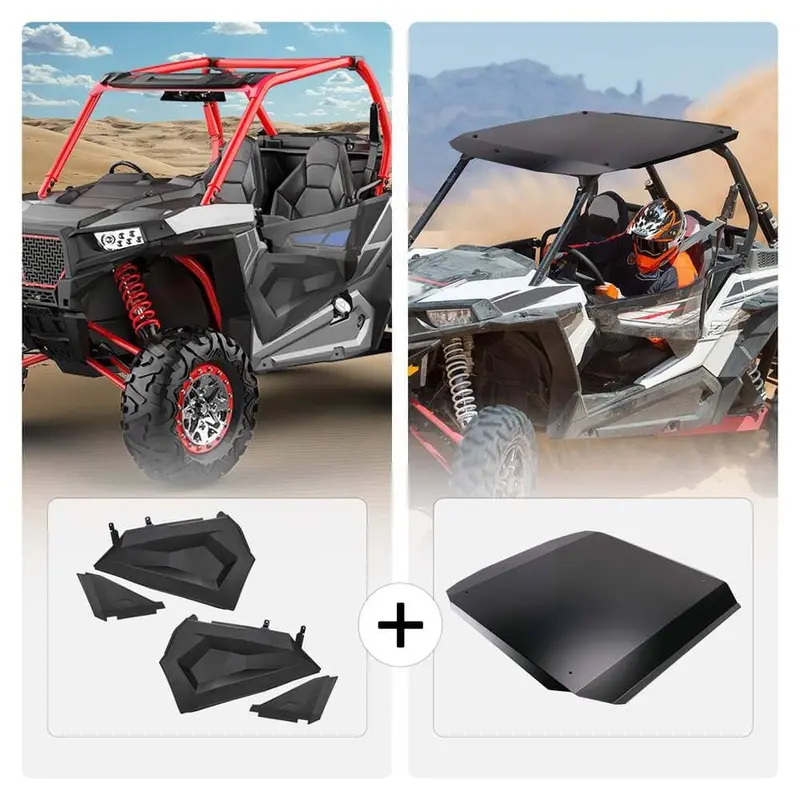 Kemimoto Polaris Rzr Xp 1000 Lower Half Doors & Aluminum Roof 1