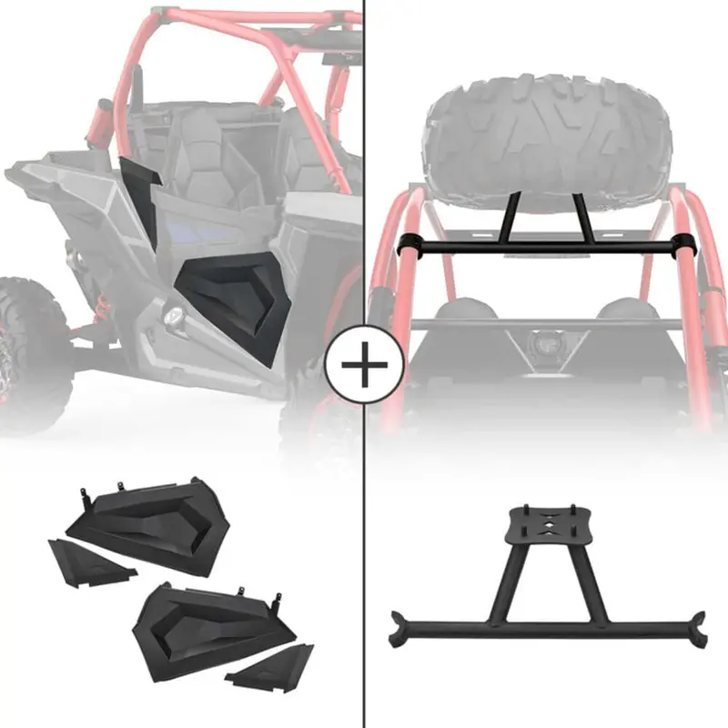 Kemimoto Polaris Rzr Xp 1000 Spare Tire Carrier Mount & Lower Half Door Inserts Panels 1