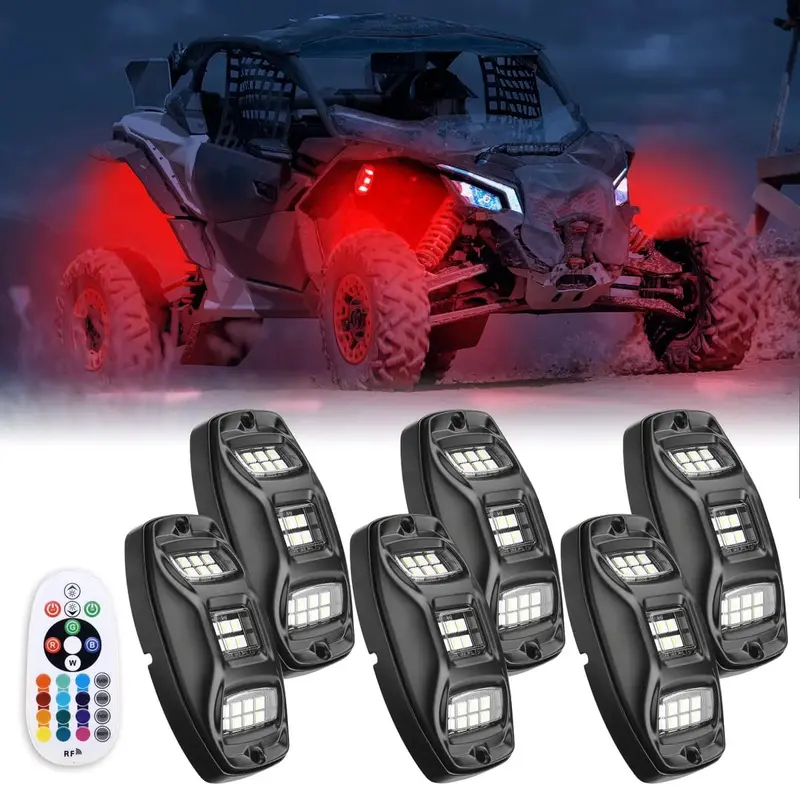 Kemimoto Universal 6 Pods Rgb Rock Light Kit 1