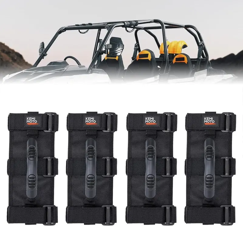 Kemimoto Utv 1.5"-2" Round Bar Cage Grab Handles - 4 Packs 1