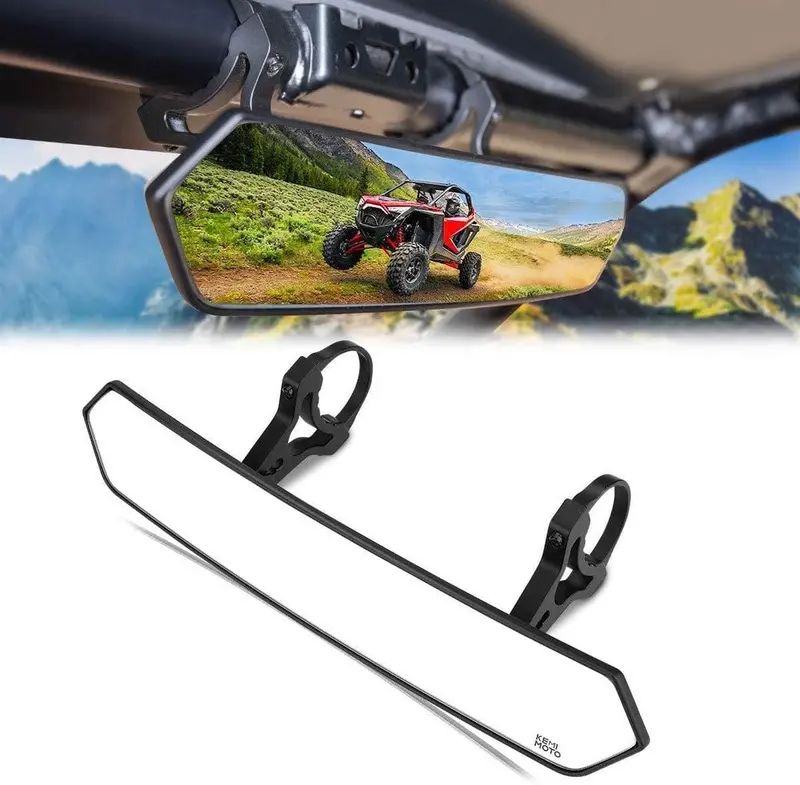 Kemimoto Utv 1.65"-2" Tube Rear View Mirror & 1.6"-2" Tube Led Side Mirrors 2