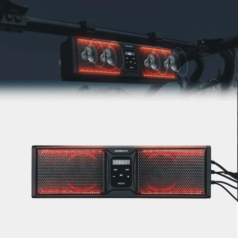 Kemimoto Utv/Atv Bt 5.0 Amplified Ip65 Waterproof Dustproof 16'' Rgb Sound Bar 1