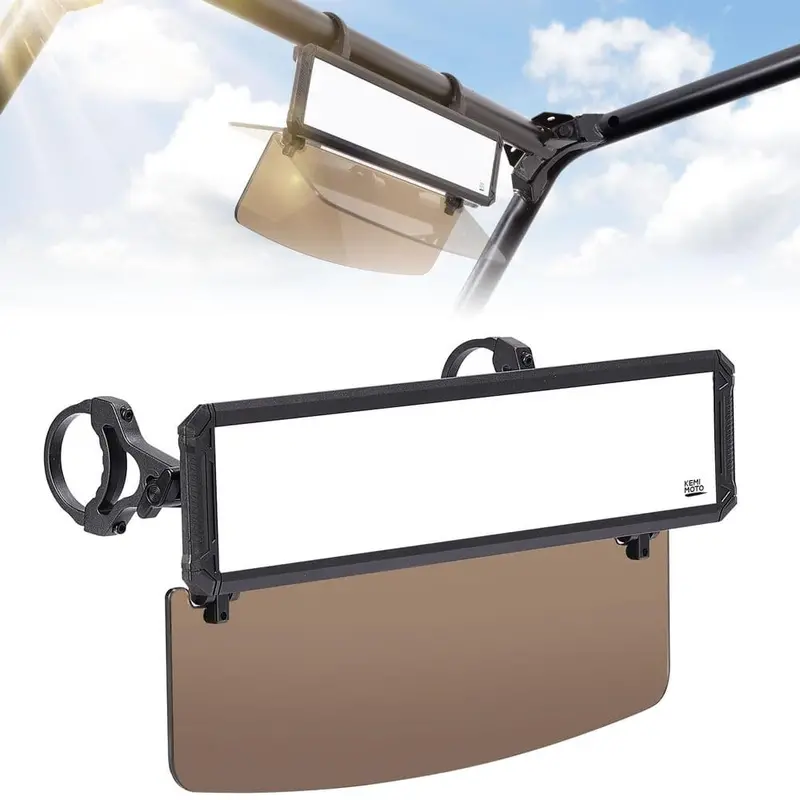 Kemimoto Utv Rear View Mirror With Sun Visor 1