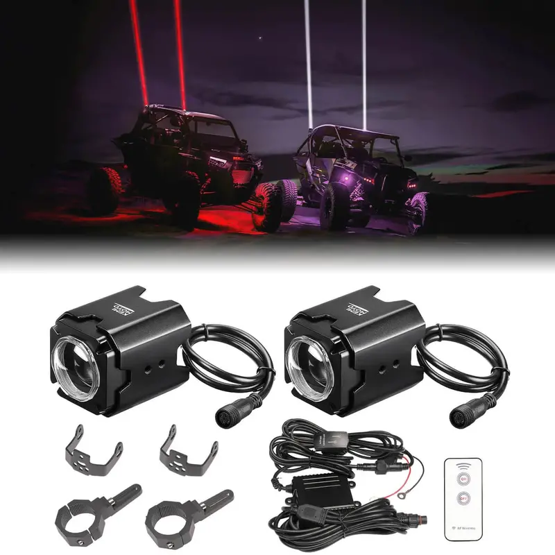 Kemimoto Utv Spot Beam Pod Lights W/ 1.5''-2'' Tube Clamp Kit 1