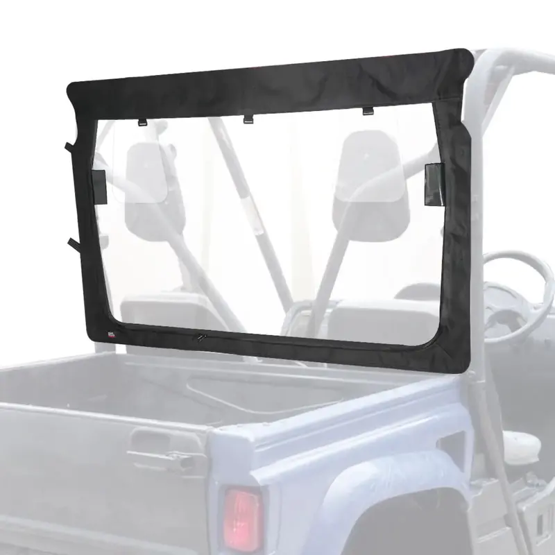 Kemimoto Yamaha Rhino Rear Windshield With Zipper Back 1