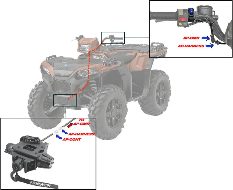 Kfi Polaris 3500Lbs Assault Plug-N-Play Winch 2