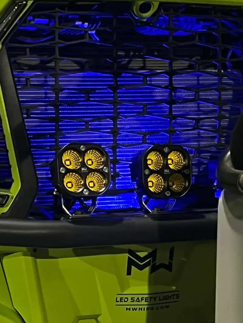 M Whips 3" 40W 3400L Amber Spot Light - Pair 1