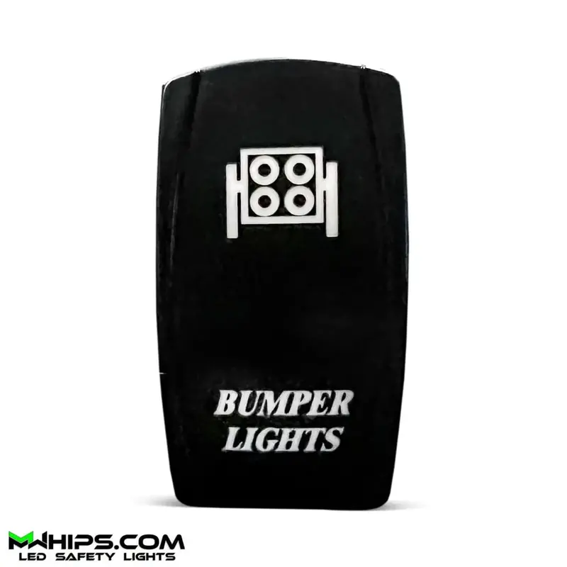 M Whips Dual Blue Led 5 Pin On/Off Rocker Switch - Bumper Lights 1