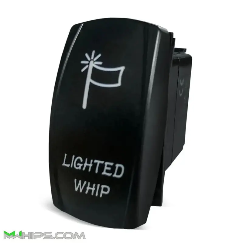 M Whips Dual Blue Led 5 Pin On/Off Rocker Switch - Lighted Whip 1