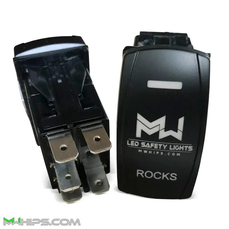 M Whips Dual Blue Led 5 Pin On/Off Rocker Switch - Rocks 1