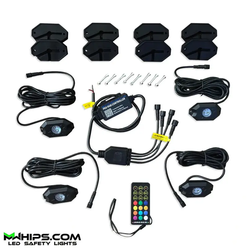 M Whips T2 Bluetooth Rgb Rock Kit - 4 Pods 1