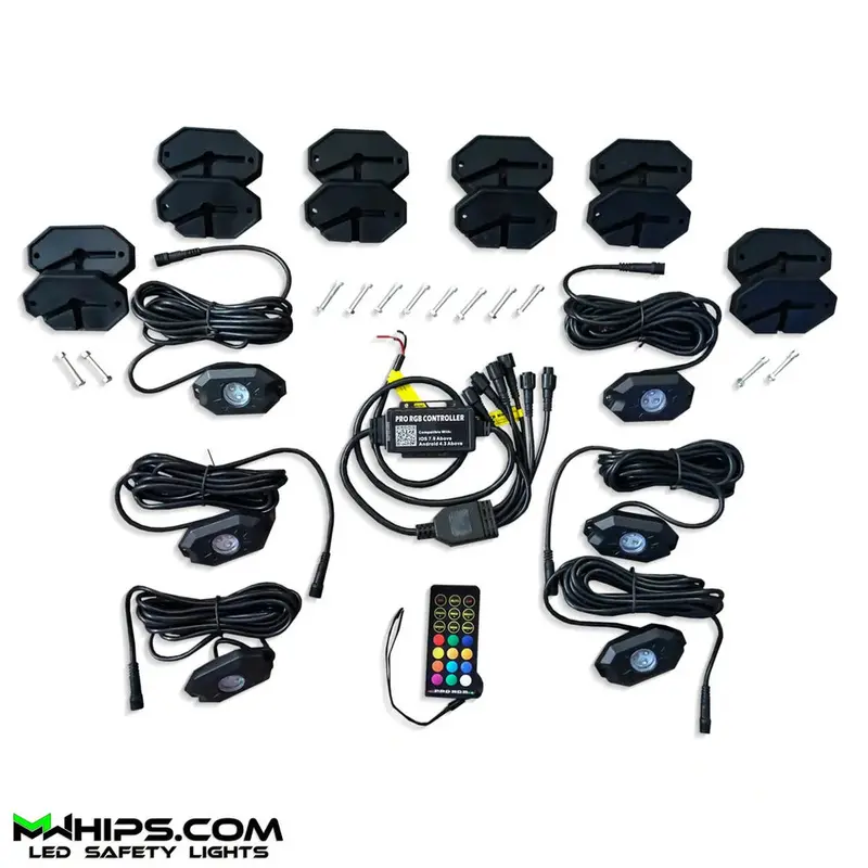 M Whips T2 Bluetooth Rgb Rock Kit - 6 Pods 1