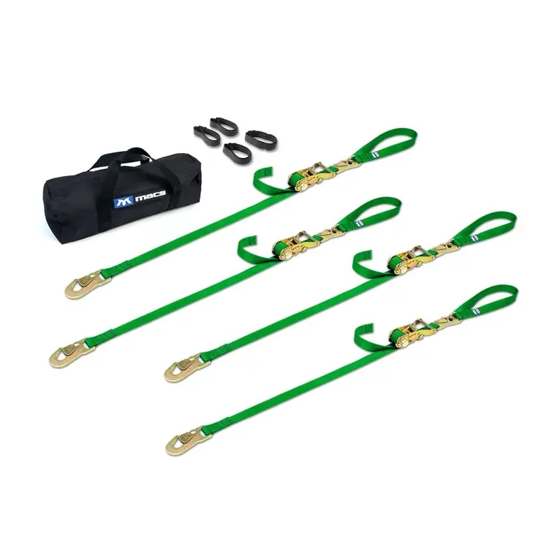 Mac's Tie Downs 1" Motorcycle Ratchet Tie-Down Pack With Integrated Soft Loops, Flat Snap Hooks 6