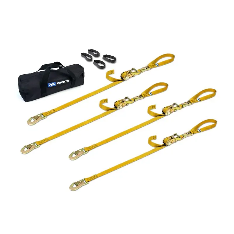 Mac's Tie Downs 1" Motorcycle Ratchet Tie-Down Pack With Integrated Soft Loops, Flat Snap Hooks 7