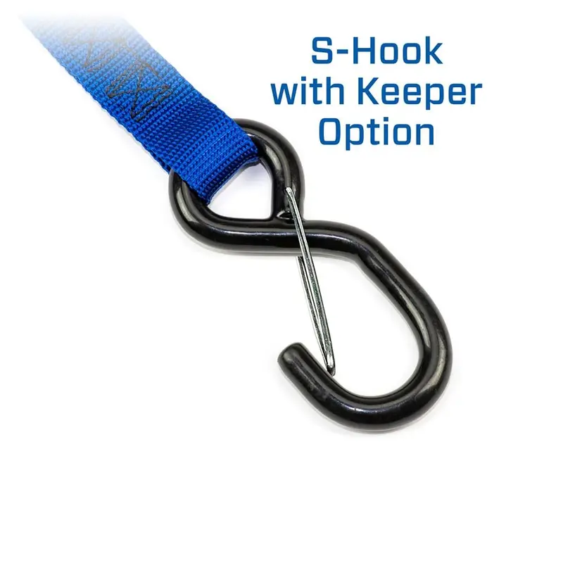 Mac's Tie Downs 1" Motorcycle Ratchet Tie-Down Strap With Integrated Soft Loop S-Hook And Keeper 3