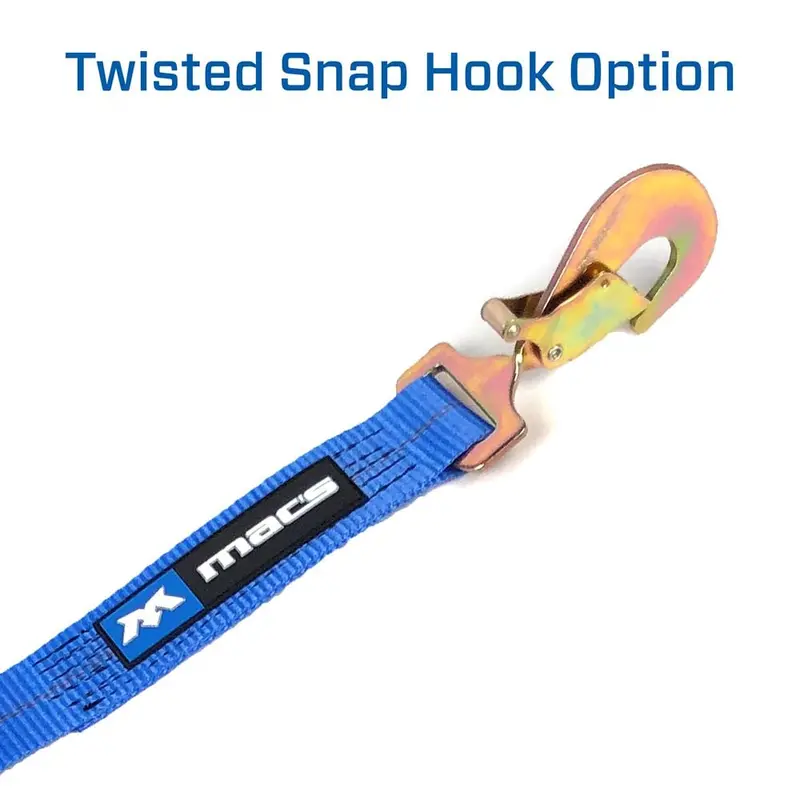 Mac's Tie Downs 2" Ratchet Cwith Twisted Snap Hooks, Direct Hook 3