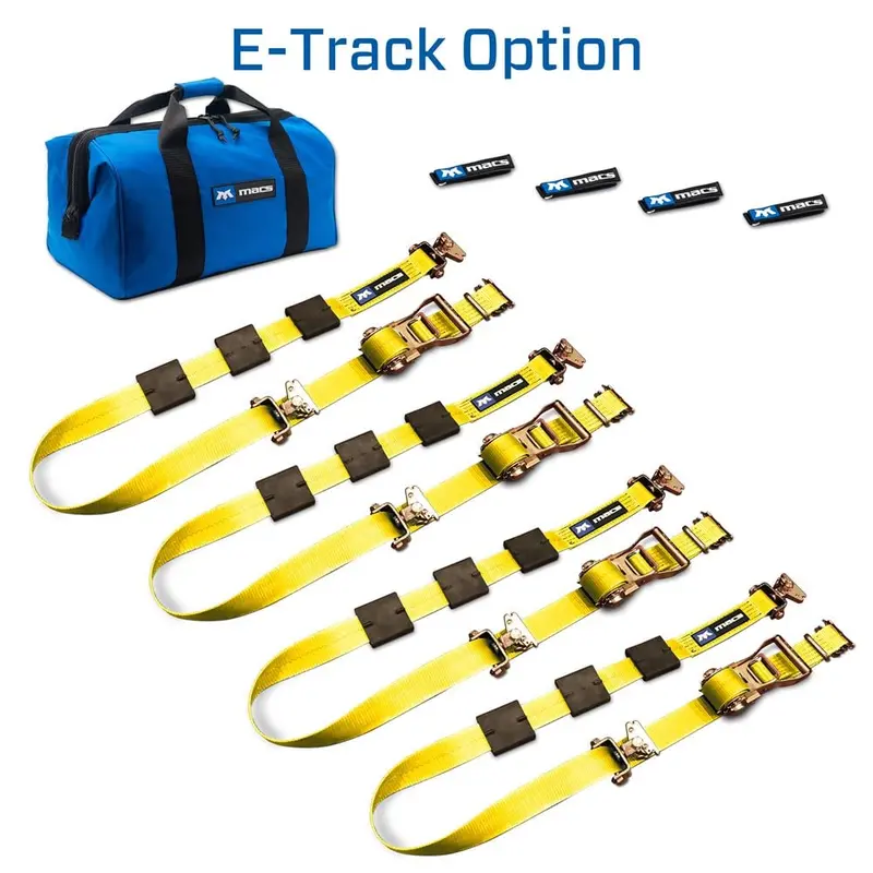 Mac's Tie Downs 2" Tire Block Strap Pack With E-Track Ends 2