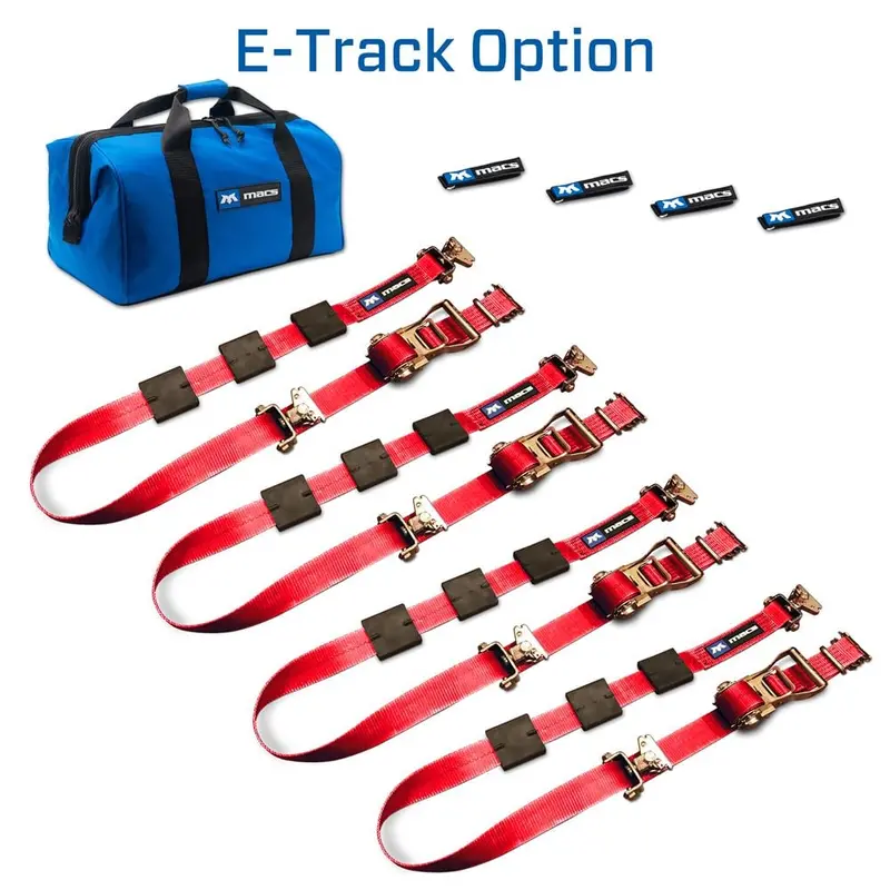 Mac's Tie Downs 2" Tire Block Strap Pack With E-Track Ends 3