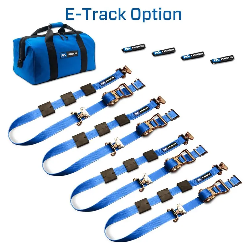 Mac's Tie Downs 2" Tire Block Strap Pack With E-Track Ends 6